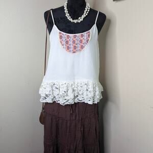 White lace cami top